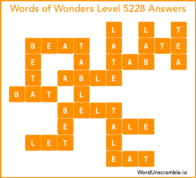 Words of Wonders Level 5228 Answers
