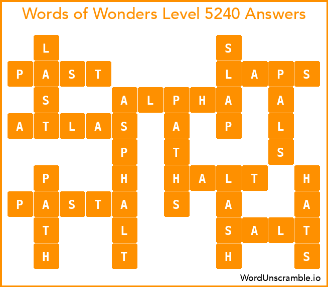 Words of Wonders Level 5240 Answers