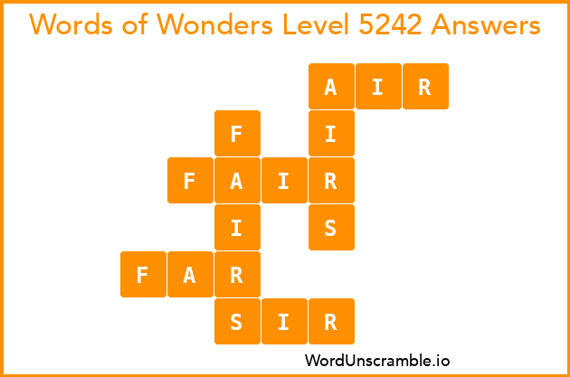 Words of Wonders Level 5242 Answers