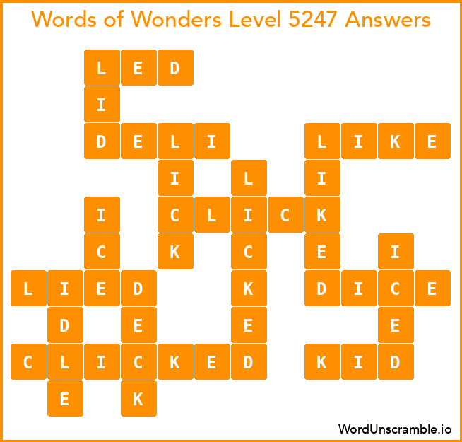 Words of Wonders Level 5247 Answers