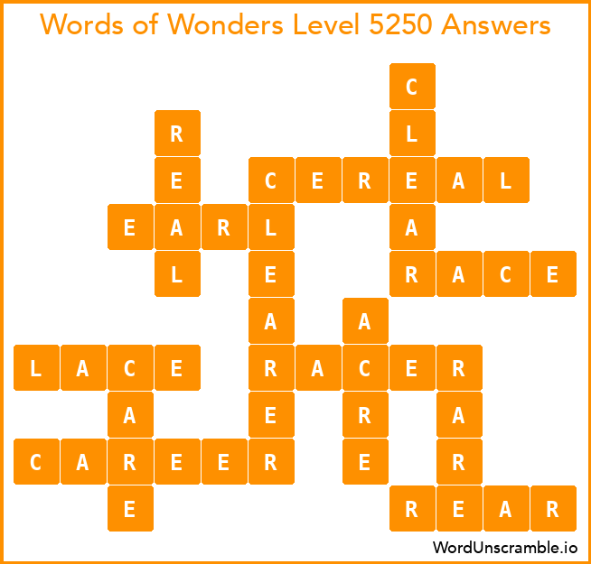 Words of Wonders Level 5250 Answers