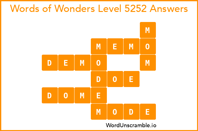Words of Wonders Level 5252 Answers