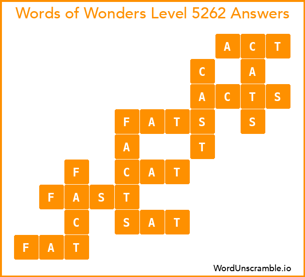 Words of Wonders Level 5262 Answers