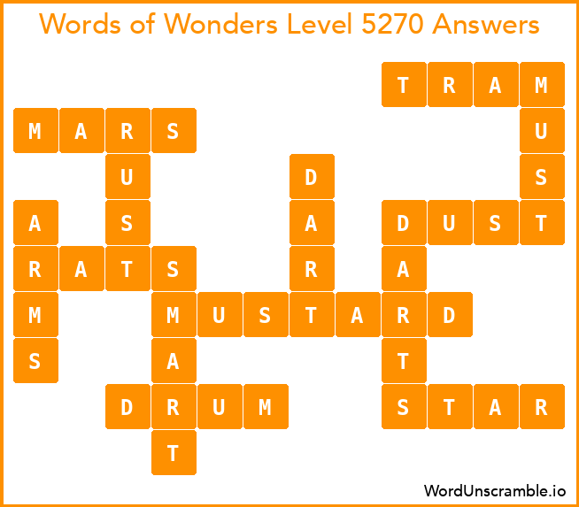 Words of Wonders Level 5270 Answers