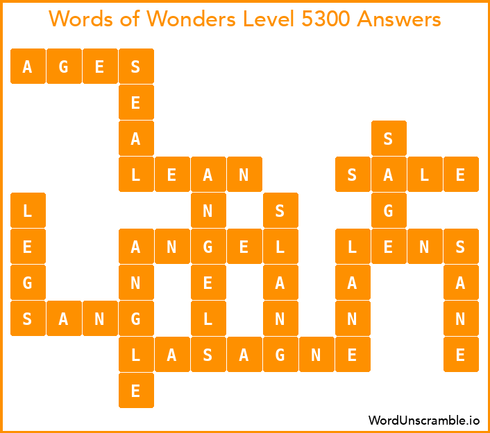 Words of Wonders Level 5300 Answers