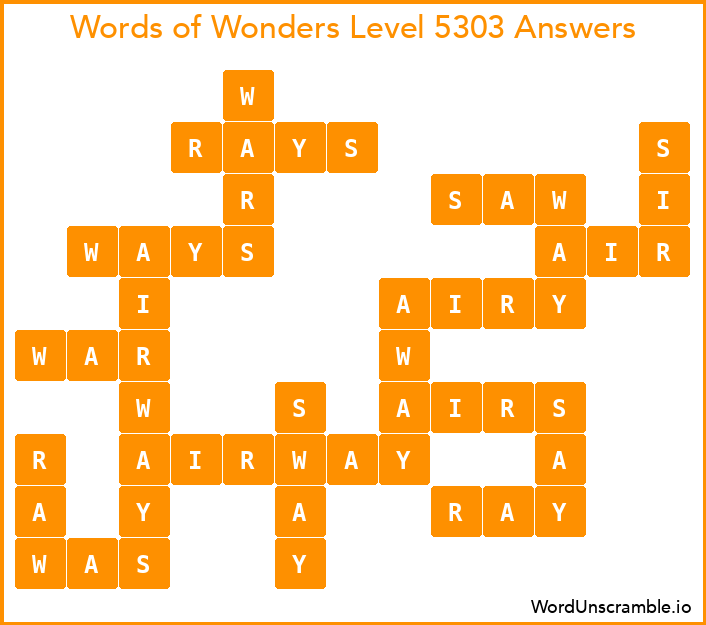 Words of Wonders Level 5303 Answers