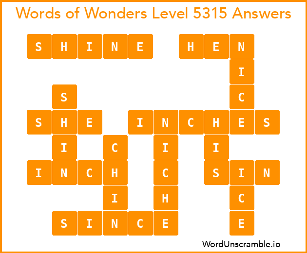 Words of Wonders Level 5315 Answers