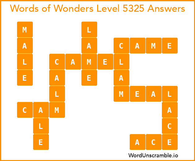 Words of Wonders Level 5325 Answers