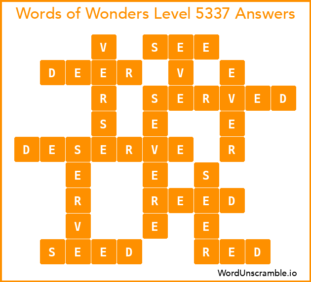 Words of Wonders Level 5337 Answers