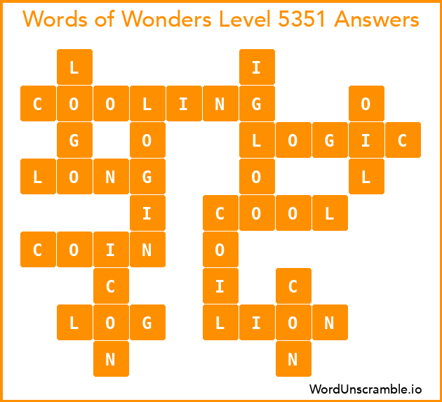 Words of Wonders Level 5351 Answers