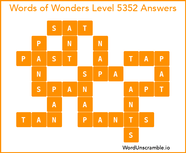 Words of Wonders Level 5352 Answers