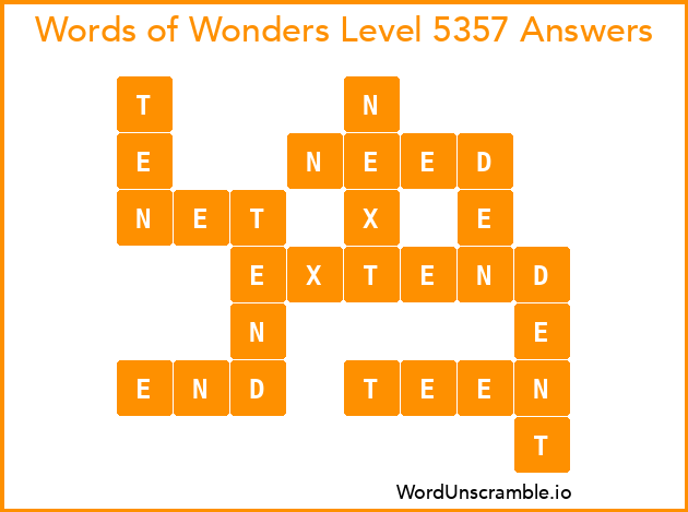 Words of Wonders Level 5357 Answers