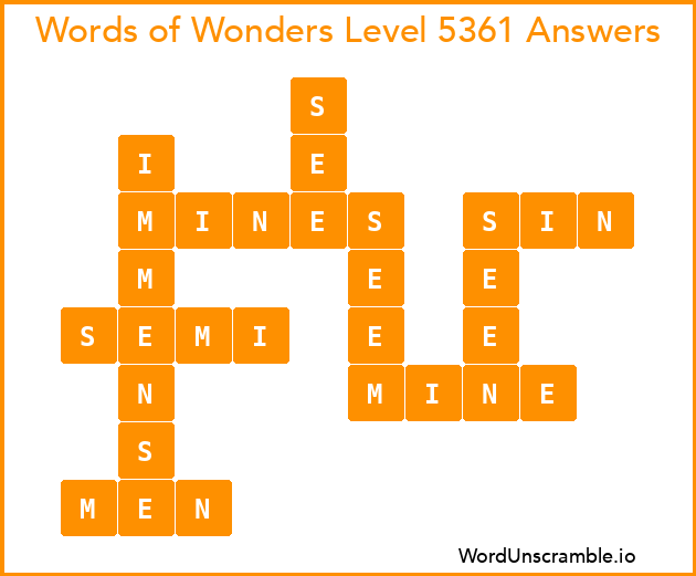 Words of Wonders Level 5361 Answers