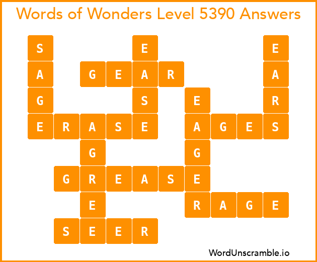 Words of Wonders Level 5390 Answers