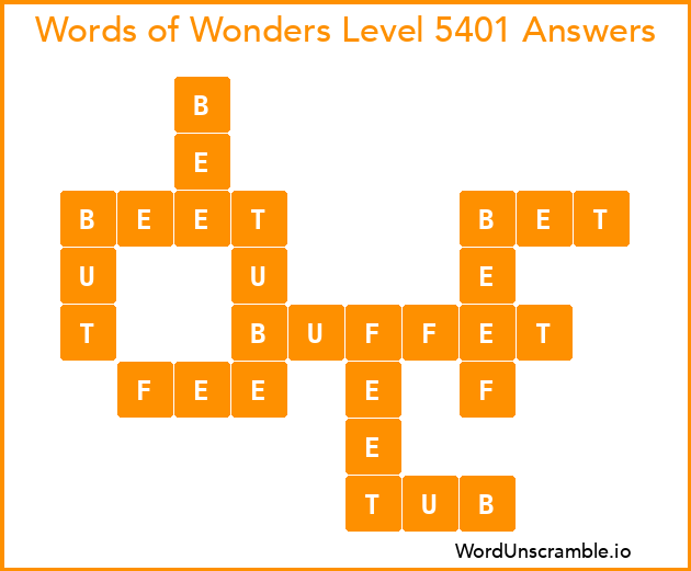 Words of Wonders Level 5401 Answers