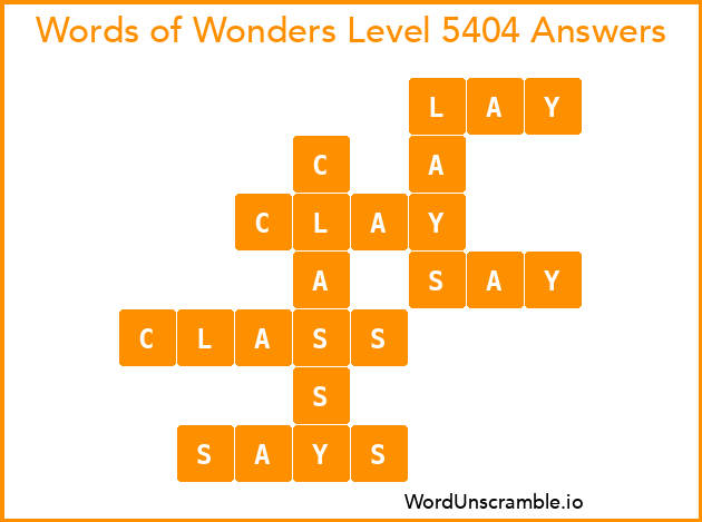 Words of Wonders Level 5404 Answers