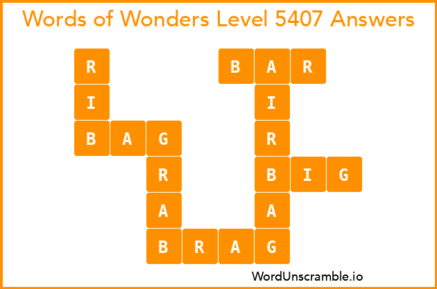 Words of Wonders Level 5407 Answers