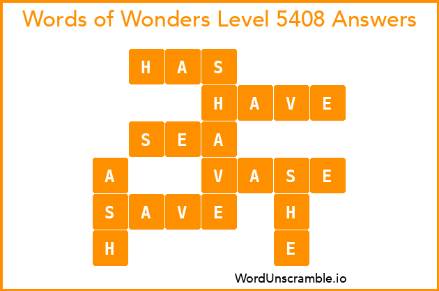Words of Wonders Level 5408 Answers