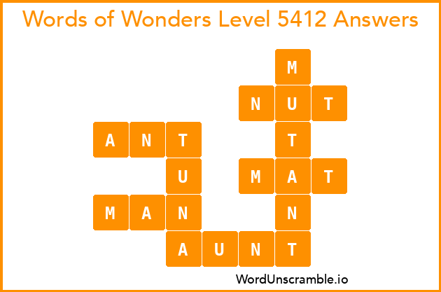 Words of Wonders Level 5412 Answers