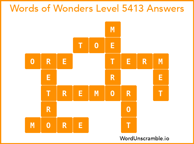 Words of Wonders Level 5413 Answers