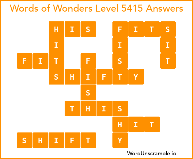 Words of Wonders Level 5415 Answers