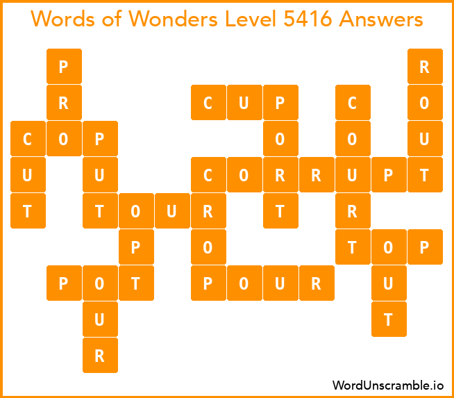 Words of Wonders Level 5416 Answers