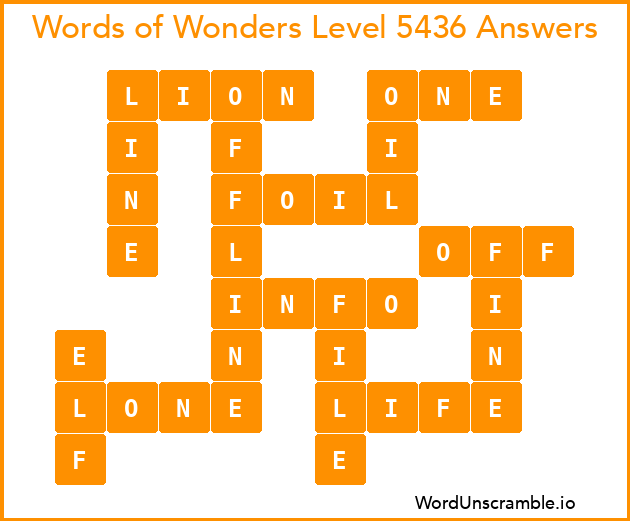Words of Wonders Level 5436 Answers