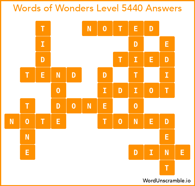 Words of Wonders Level 5440 Answers