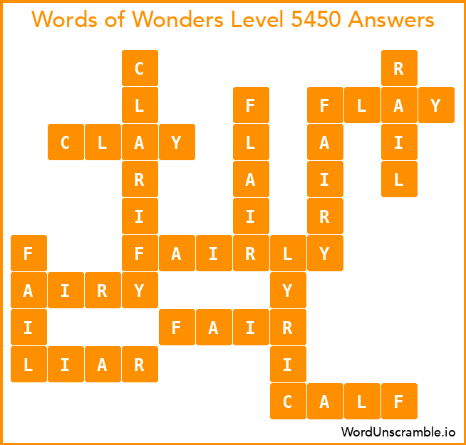 Words of Wonders Level 5450 Answers