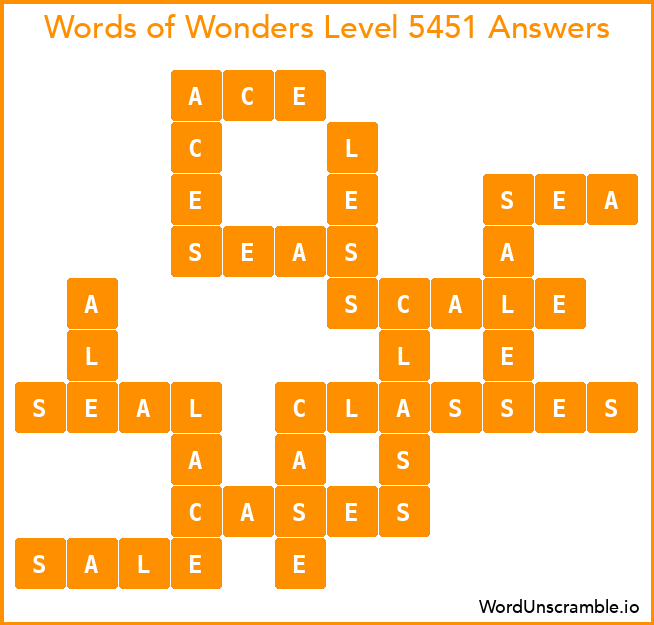 Words of Wonders Level 5451 Answers