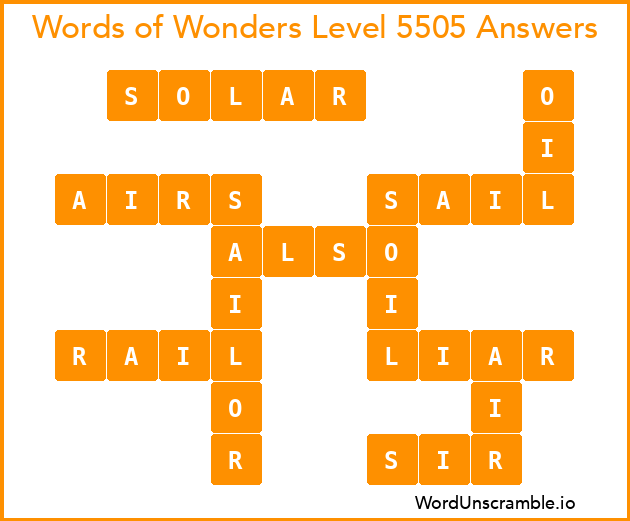 Words of Wonders Level 5505 Answers