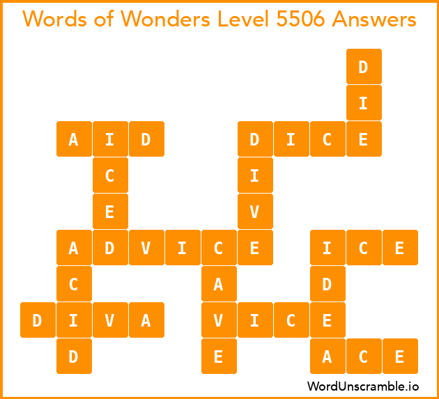 Words of Wonders Level 5506 Answers