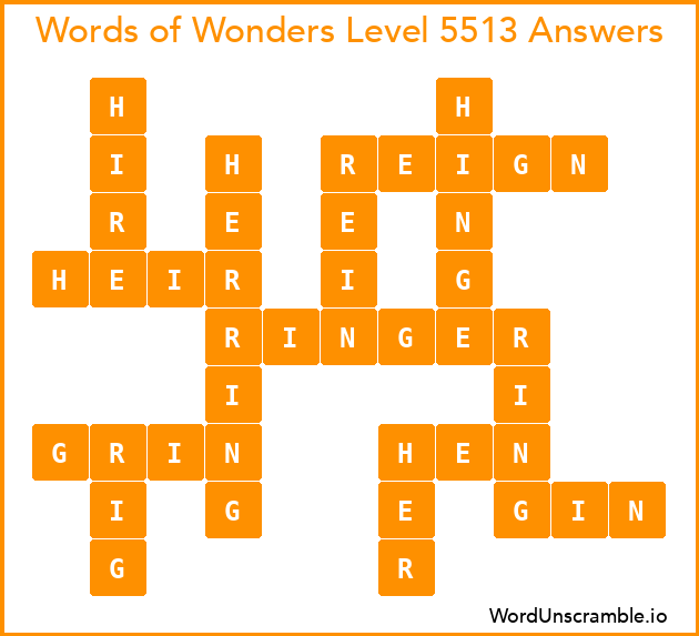 Words of Wonders Level 5513 Answers