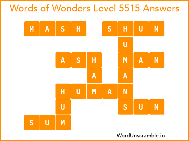 Words of Wonders Level 5515 Answers