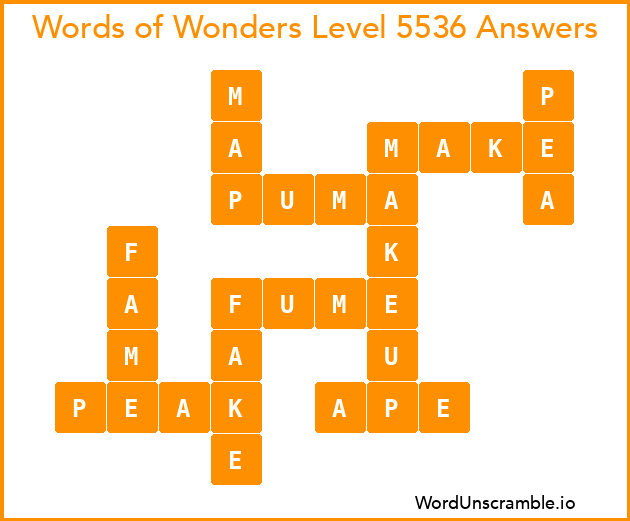 Words of Wonders Level 5536 Answers