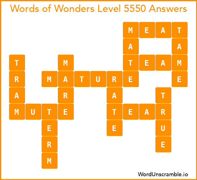 Words of Wonders Level 5550 Answers