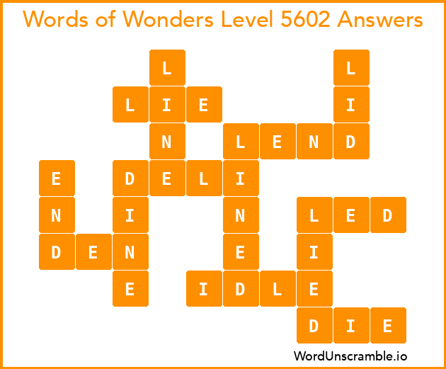 Words of Wonders Level 5602 Answers