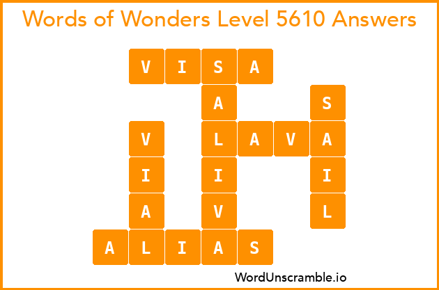 Words of Wonders Level 5610 Answers