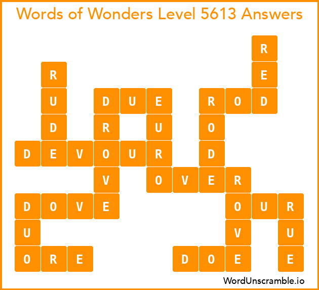 Words of Wonders Level 5613 Answers
