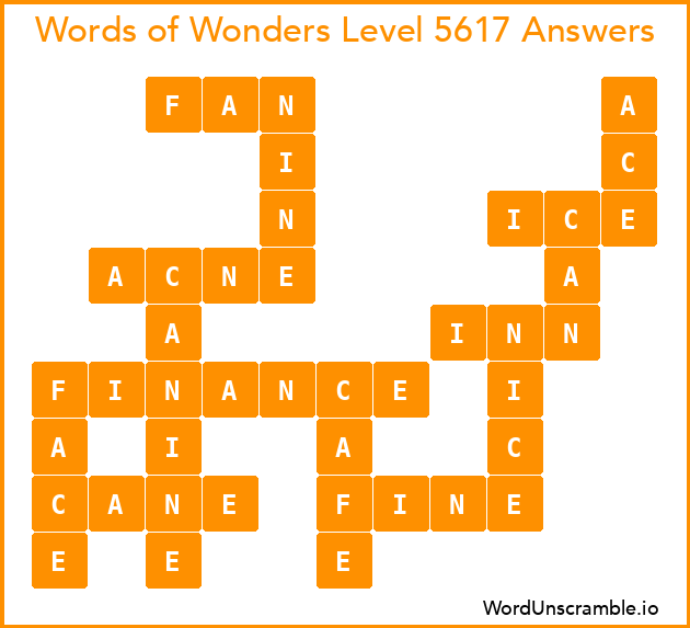 Words of Wonders Level 5617 Answers