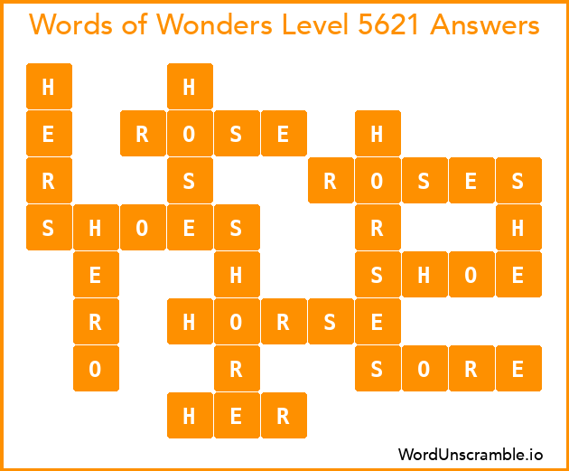 Words of Wonders Level 5621 Answers