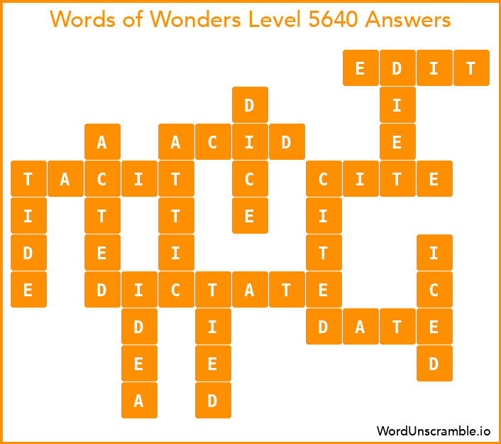 Words of Wonders Level 5640 Answers