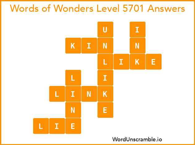 Words of Wonders Level 5701 Answers