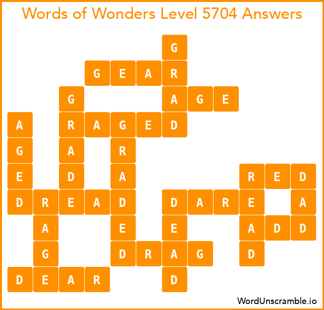 Words of Wonders Level 5704 Answers