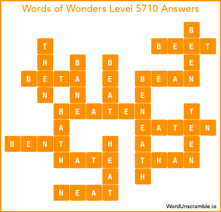 Words of Wonders Level 5710 Answers