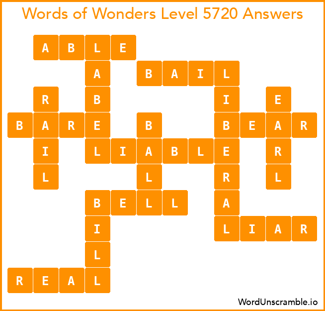 Words of Wonders Level 5720 Answers