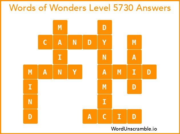Words of Wonders Level 5730 Answers
