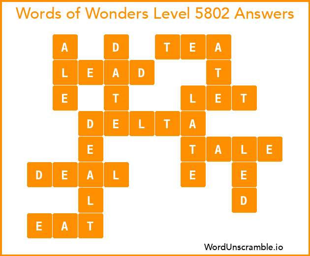 Words of Wonders Level 5802 Answers