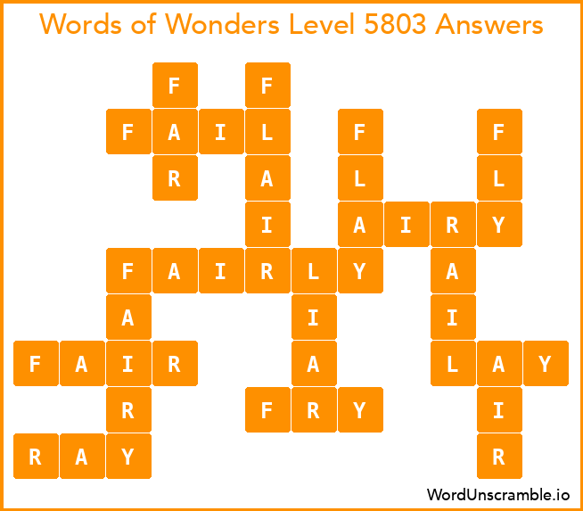 Words of Wonders Level 5803 Answers