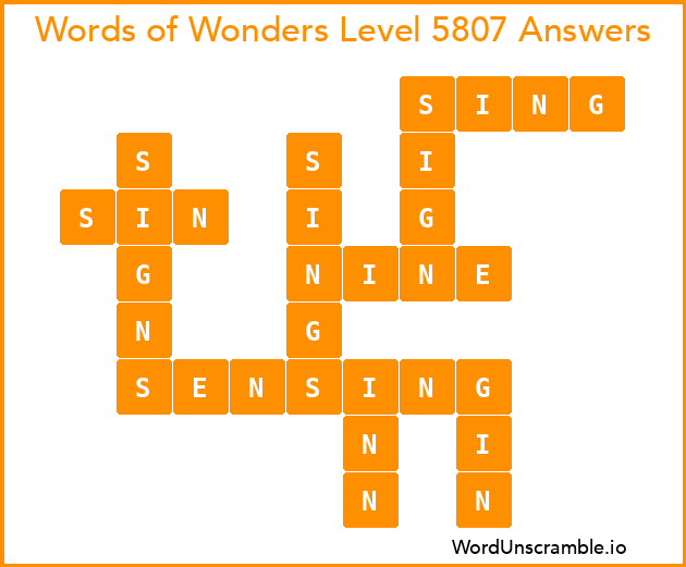 Words of Wonders Level 5807 Answers